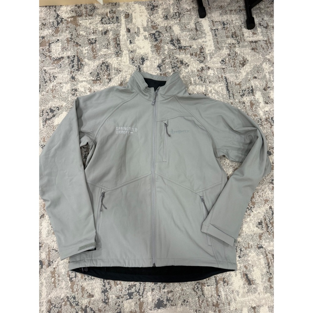 Kryptek Springfield Armory Mens XL Gray Softshell Full Zip Tactical Jacket Logo